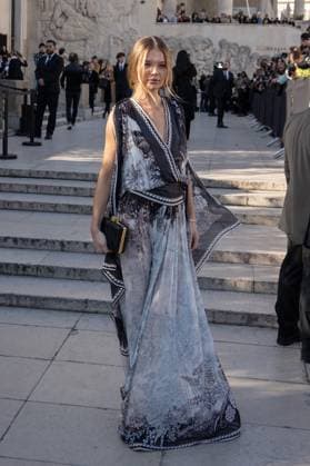 PFW - Elie Saab PAP - Arrivals NB Ellie Thumann attends Elie Saab Womenswear Fall Winter 2025-2026 show as part of Paris Fashion Week on March 08, 2025 in Paris, France. Photo by Nasser Berzane ABACAPRESS.COM Paris France  Copyright: xBerzanexNasser ABACAx