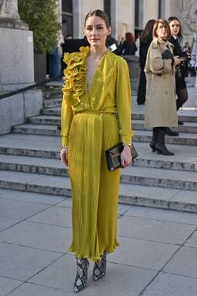 PFW Elie Saab Outside Arrivals Olivia Palermo arriving at Elie Saab show during Paris Fashion Week in Paris, France on March 8, 2025. Photo by Julien Reynaud APS-Medias ABACAPRESS.COM Paris France  Copyright: xReynaudxJulien APS-Medias ABACAx