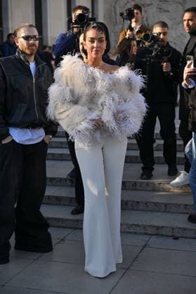 PFW Elie Saab Outside Arrivals Georgina Rodriguez arriving at Elie Saab show during Paris Fashion Week in Paris, France on March 8, 2025. Photo by Julien Reynaud APS-Medias ABACAPRESS.COM Paris France  Copyright: xReynaudxJulien APS-Medias ABACAx
