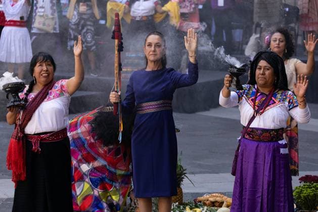 March 8, 2025, Mexico City, Mexico: In the framework of International Women s Day, President Claudia Sheinbaum Pardo led a commemorative ceremony at the National Palace, which was attended by officials of her government. Mexico City Mexico - ZUMAl178 20250308_znp_l178_062 Copyright: xCristianxLeyvax