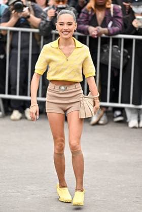 PFW Lacoste Outside Arrivals Guest arriving at Lacoste show during Paris Fashion Week in Paris, France on March 9, 2025. Photo by Julien Reynaud APS-Medias ABACAPRESS.COM Paris France  Copyright: xReynaudxJulien APS-Medias ABACAx