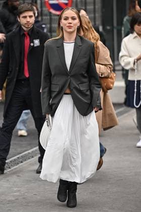 PFW Lacoste Outside Arrivals Emma Brooks arriving at Lacoste show during Paris Fashion Week in Paris, France on March 9, 2025. Photo by Julien Reynaud APS-Medias ABACAPRESS.COM Paris France  Copyright: xReynaudxJulien APS-Medias ABACAx