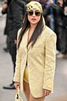 PFW Lacoste Outside Arrivals Guest arriving at Lacoste show during Paris Fashion Week in Paris, France on March 9, 2025. Photo by Julien Reynaud APS-Medias ABACAPRESS.COM Paris France  Copyright: xReynaudxJulien APS-Medias ABACAx