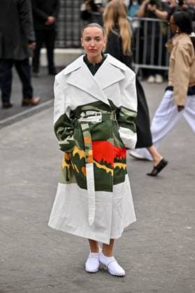 PFW Lacoste Outside Arrivals Carla Ginola arriving at Lacoste show during Paris Fashion Week in Paris, France on March 9, 2025. Photo by Julien Reynaud APS-Medias ABACAPRESS.COM Paris France  Copyright: xReynaudxJulien APS-Medias ABACAx