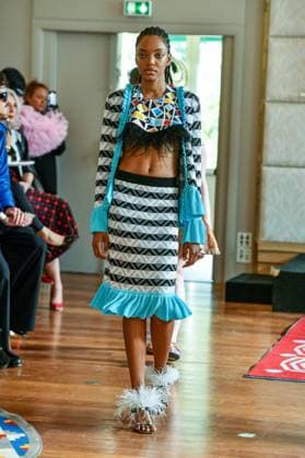 PFW Maxhosa Africa Runway - Paris A model walks the runway during the Maxhosa Africa Womenswear Fall Winter 2025-2026 show as part of Paris Fashion on March 08, 2025 in Paris, France . Photo by Shootpix ABACAPRESS.COM Paris France  Copyright: xShootpix ABACAx