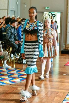 PFW Maxhosa Africa Runway - Paris A model walks the runway during the Maxhosa Africa Womenswear Fall Winter 2025-2026 show as part of Paris Fashion on March 08, 2025 in Paris, France . Photo by Shootpix ABACAPRESS.COM Paris France  Copyright: xShootpix ABACAx