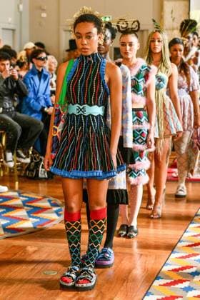 PFW Maxhosa Africa Runway - Paris A model walks the runway during the Maxhosa Africa Womenswear Fall Winter 2025-2026 show as part of Paris Fashion on March 08, 2025 in Paris, France . Photo by Shootpix ABACAPRESS.COM Paris France  Copyright: xShootpix ABACAx