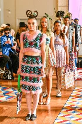 PFW Maxhosa Africa Runway - Paris A model walks the runway during the Maxhosa Africa Womenswear Fall Winter 2025-2026 show as part of Paris Fashion on March 08, 2025 in Paris, France . Photo by Shootpix ABACAPRESS.COM Paris France  Copyright: xShootpix ABACAx