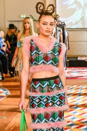 PFW Maxhosa Africa Runway - Paris A model walks the runway during the Maxhosa Africa Womenswear Fall Winter 2025-2026 show as part of Paris Fashion on March 08, 2025 in Paris, France . Photo by Shootpix ABACAPRESS.COM Paris France  Copyright: xShootpix ABACAx