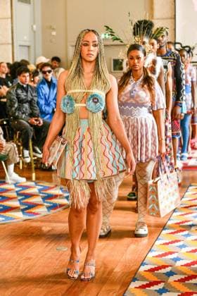 PFW Maxhosa Africa Runway - Paris A model walks the runway during the Maxhosa Africa Womenswear Fall Winter 2025-2026 show as part of Paris Fashion on March 08, 2025 in Paris, France . Photo by Shootpix ABACAPRESS.COM Paris France  Copyright: xShootpix ABACAx