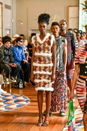 PFW Maxhosa Africa Runway - Paris A model walks the runway during the Maxhosa Africa Womenswear Fall Winter 2025-2026 show as part of Paris Fashion on March 08, 2025 in Paris, France . Photo by Shootpix ABACAPRESS.COM Paris France  Copyright: xShootpix ABACAx