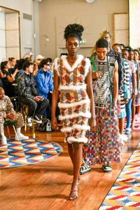 PFW Maxhosa Africa Runway - Paris A model walks the runway during the Maxhosa Africa Womenswear Fall Winter 2025-2026 show as part of Paris Fashion on March 08, 2025 in Paris, France . Photo by Shootpix ABACAPRESS.COM Paris France  Copyright: xShootpix ABACAx