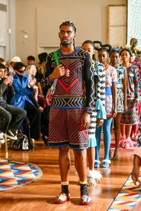 PFW Maxhosa Africa Runway - Paris A model walks the runway during the Maxhosa Africa Womenswear Fall Winter 2025-2026 show as part of Paris Fashion on March 08, 2025 in Paris, France . Photo by Shootpix ABACAPRESS.COM Paris France  Copyright: xShootpix ABACAx
