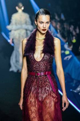 PFW - Georges Hobeika Runway - Paris A model walks the runway during the Georges Hobeika Womenswear Fall Winter 2025-2026 show as part of Paris Fashion Week at Palais De Tokyo in Paris, France, on March 08, 2025. Photo by Shootpix ABACAPRESS.COM Paris France  Copyright: xShootpix ABACAx