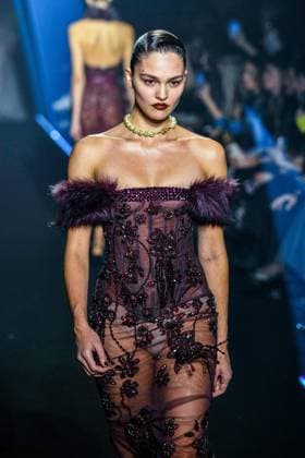 PFW - Georges Hobeika Runway - Paris A model walks the runway during the Georges Hobeika Womenswear Fall Winter 2025-2026 show as part of Paris Fashion Week at Palais De Tokyo in Paris, France, on March 08, 2025. Photo by Shootpix ABACAPRESS.COM Paris France  Copyright: xShootpix ABACAx