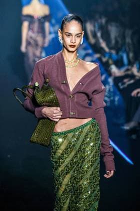 PFW - Georges Hobeika Runway - Paris A model walks the runway during the Georges Hobeika Womenswear Fall Winter 2025-2026 show as part of Paris Fashion Week at Palais De Tokyo in Paris, France, on March 08, 2025. Photo by Shootpix ABACAPRESS.COM Paris France  Copyright: xShootpix ABACAx