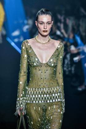 PFW - Georges Hobeika Runway - Paris A model walks the runway during the Georges Hobeika Womenswear Fall Winter 2025-2026 show as part of Paris Fashion Week at Palais De Tokyo in Paris, France, on March 08, 2025. Photo by Shootpix ABACAPRESS.COM Paris France  Copyright: xShootpix ABACAx