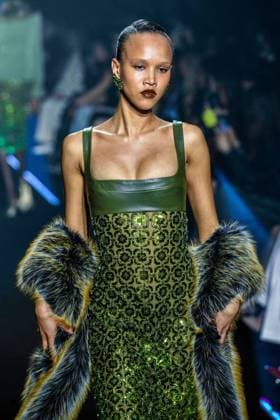 PFW - Georges Hobeika Runway - Paris A model walks the runway during the Georges Hobeika Womenswear Fall Winter 2025-2026 show as part of Paris Fashion Week at Palais De Tokyo in Paris, France, on March 08, 2025. Photo by Shootpix ABACAPRESS.COM Paris France  Copyright: xShootpix ABACAx