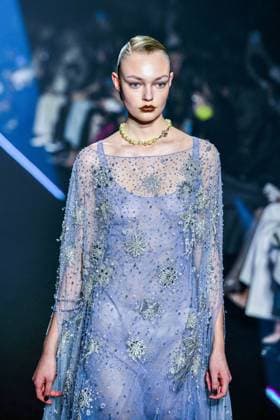 PFW - Georges Hobeika Runway - Paris A model walks the runway during the Georges Hobeika Womenswear Fall Winter 2025-2026 show as part of Paris Fashion Week at Palais De Tokyo in Paris, France, on March 08, 2025. Photo by Shootpix ABACAPRESS.COM Paris France  Copyright: xShootpix ABACAx