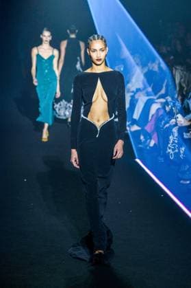 PFW - Georges Hobeika Runway - Paris A model walks the runway during the Georges Hobeika Womenswear Fall Winter 2025-2026 show as part of Paris Fashion Week at Palais De Tokyo in Paris, France, on March 08, 2025. Photo by Shootpix ABACAPRESS.COM Paris France  Copyright: xShootpix ABACAx