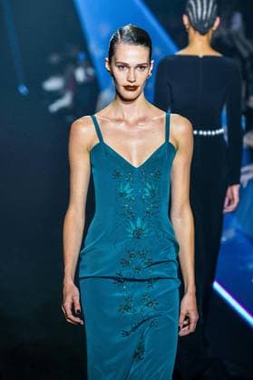 PFW - Georges Hobeika Runway - Paris A model walks the runway during the Georges Hobeika Womenswear Fall Winter 2025-2026 show as part of Paris Fashion Week at Palais De Tokyo in Paris, France, on March 08, 2025. Photo by Shootpix ABACAPRESS.COM Paris France  Copyright: xShootpix ABACAx