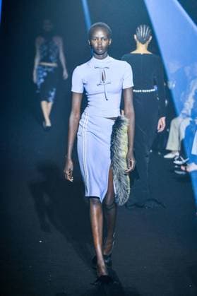PFW - Georges Hobeika Runway - Paris A model walks the runway during the Georges Hobeika Womenswear Fall Winter 2025-2026 show as part of Paris Fashion Week at Palais De Tokyo in Paris, France, on March 08, 2025. Photo by Shootpix ABACAPRESS.COM Paris France  Copyright: xShootpix ABACAx