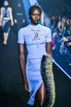PFW - Georges Hobeika Runway - Paris A model walks the runway during the Georges Hobeika Womenswear Fall Winter 2025-2026 show as part of Paris Fashion Week at Palais De Tokyo in Paris, France, on March 08, 2025. Photo by Shootpix ABACAPRESS.COM Paris France  Copyright: xShootpix ABACAx