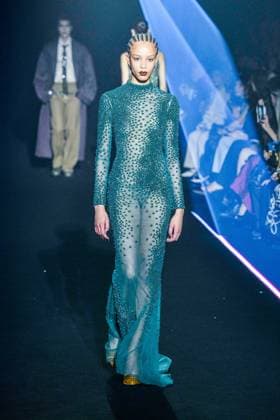 PFW - Georges Hobeika Runway - Paris A model walks the runway during the Georges Hobeika Womenswear Fall Winter 2025-2026 show as part of Paris Fashion Week at Palais De Tokyo in Paris, France, on March 08, 2025. Photo by Shootpix ABACAPRESS.COM Paris France  Copyright: xShootpix ABACAx