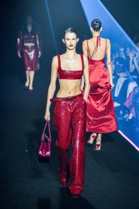 PFW - Georges Hobeika Runway - Paris A model walks the runway during the Georges Hobeika Womenswear Fall Winter 2025-2026 show as part of Paris Fashion Week at Palais De Tokyo in Paris, France, on March 08, 2025. Photo by Shootpix ABACAPRESS.COM Paris France  Copyright: xShootpix ABACAx
