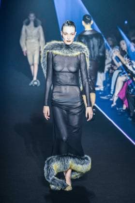 PFW - Georges Hobeika Runway - Paris A model walks the runway during the Georges Hobeika Womenswear Fall Winter 2025-2026 show as part of Paris Fashion Week at Palais De Tokyo in Paris, France, on March 08, 2025. Photo by Shootpix ABACAPRESS.COM Paris France  Copyright: xShootpix ABACAx