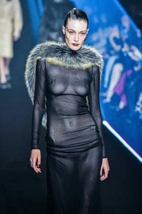 PFW - Georges Hobeika Runway - Paris A model walks the runway during the Georges Hobeika Womenswear Fall Winter 2025-2026 show as part of Paris Fashion Week at Palais De Tokyo in Paris, France, on March 08, 2025. Photo by Shootpix ABACAPRESS.COM Paris France  Copyright: xShootpix ABACAx