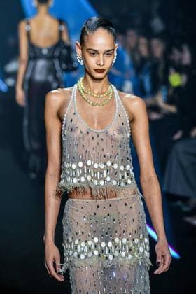 PFW - Georges Hobeika Runway - Paris A model walks the runway during the Georges Hobeika Womenswear Fall Winter 2025-2026 show as part of Paris Fashion Week at Palais De Tokyo in Paris, France, on March 08, 2025. Photo by Shootpix ABACAPRESS.COM Paris France  Copyright: xShootpix ABACAx
