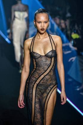 PFW - Georges Hobeika Runway - Paris A model walks the runway during the Georges Hobeika Womenswear Fall Winter 2025-2026 show as part of Paris Fashion Week at Palais De Tokyo in Paris, France, on March 08, 2025. Photo by Shootpix ABACAPRESS.COM Paris France  Copyright: xShootpix ABACAx