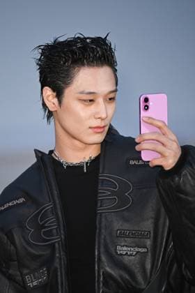 PFW Balenciaga Arrivals Juyeon attending the Balenciaga Womenswear Fall Winter 2025-2026 show as part of Paris Fashion Week in Paris, France on March 09, 2025. Photo by Aurore Marechal ABACAPRESS.COM Paris France  Copyright: xMarechalxAurore ABACAx