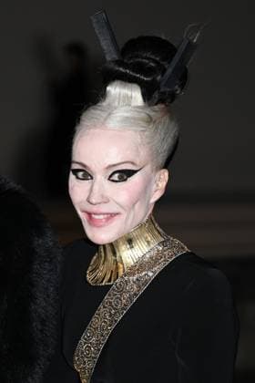 PFW Balenciaga Arrivals Daphne Guinness attending the Balenciaga Womenswear Fall Winter 2025-2026 show as part of Paris Fashion Week in Paris, France on March 09, 2025. Photo by Aurore Marechal ABACAPRESS.COM Paris France  Copyright: xMarechalxAurore ABACAx