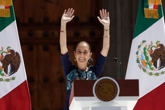 Mexico s President Claudia Sheinbaum Pardo gives a report at informative assembly to celebrate the agreement reached with the US President Donald Trump, with which the tariffs on Mexico was postponed to one month at main square Zocalo. on March 9, 2025 in Mexico City, Mexico. Mexico City Mexico - ZUMAe321 20250309_zia_e321_045 Copyright: xLuisxBarronx