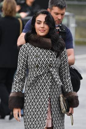 PFW Valentino Arrivals Georgina Rodriguez attending the Valentino Womenswear Fall Winter 2025-2026 show as part of Paris Fashion Week in Paris, France on March 09, 2025. Photo by Aurore Marechal ABACAPRESS.COM Paris France  Copyright: xMarechalxAurore ABACAx