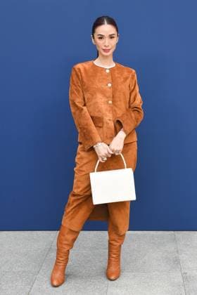 PFW Akris Front Row Heart Evangelista attending the Akris Womenswear Fall Winter 2025-2026 show as part of Paris Fashion Week in Paris, France on March 09, 2025. Photo by Aurore Marechal ABACAPRESS.COM Paris France  Copyright: xMarechalxAurore ABACAx