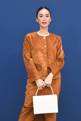 PFW Akris Front Row Heart Evangelista attending the Akris Womenswear Fall Winter 2025-2026 show as part of Paris Fashion Week in Paris, France on March 09, 2025. Photo by Aurore Marechal ABACAPRESS.COM Paris France  Copyright: xMarechalxAurore ABACAx
