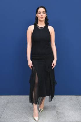 PFW Akris Front Row Nesrine Slaoui attending the Akris Womenswear Fall Winter 2025-2026 show as part of Paris Fashion Week in Paris, France on March 09, 2025. Photo by Aurore Marechal ABACAPRESS.COM Paris France  Copyright: xMarechalxAurore ABACAx