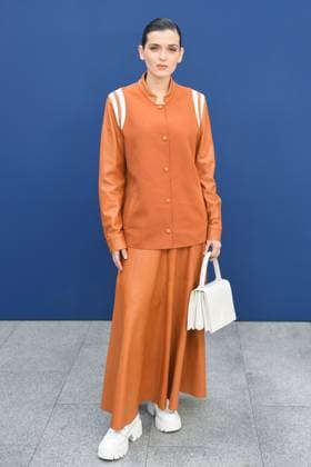 PFW Akris Front Row Caroline Hartig attending the Akris Womenswear Fall Winter 2025-2026 show as part of Paris Fashion Week in Paris, France on March 09, 2025. Photo by Aurore Marechal ABACAPRESS.COM Paris France  Copyright: xMarechalxAurore ABACAx