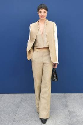 PFW Akris Front Row Sarah Posch attending the Akris Womenswear Fall Winter 2025-2026 show as part of Paris Fashion Week in Paris, France on March 09, 2025. Photo by Aurore Marechal ABACAPRESS.COM Paris France  Copyright: xMarechalxAurore ABACAx