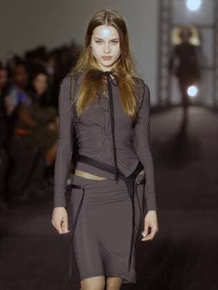 PFW - Ottolinger Runway A model walks the runway during the Ottolinger Womenswear Fall Winter 2025-2026 show as part of Paris Fashion Week at 13 rue de Santeuil on March 09, 2025 in Paris, France. Photo by Alain-gil Gonzalez ABACAPRESS.COM Paris France  Copyright: xGonzalezxAlain-Gil ABACAx