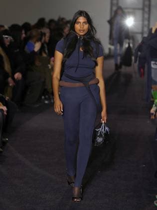 PFW - Ottolinger Runway A model walks the runway during the Ottolinger Womenswear Fall Winter 2025-2026 show as part of Paris Fashion Week at 13 rue de Santeuil on March 09, 2025 in Paris, France. Photo by Alain-gil Gonzalez ABACAPRESS.COM Paris France  Copyright: xGonzalezxAlain-Gil ABACAx