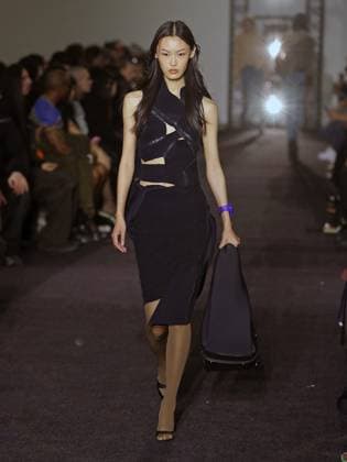PFW - Ottolinger Runway A model walks the runway during the Ottolinger Womenswear Fall Winter 2025-2026 show as part of Paris Fashion Week at 13 rue de Santeuil on March 09, 2025 in Paris, France. Photo by Alain-gil Gonzalez ABACAPRESS.COM Paris France  Copyright: xGonzalezxAlain-Gil ABACAx
