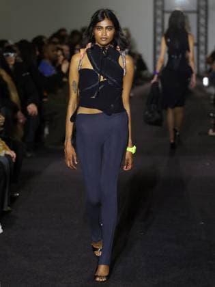 PFW - Ottolinger Runway A model walks the runway during the Ottolinger Womenswear Fall Winter 2025-2026 show as part of Paris Fashion Week at 13 rue de Santeuil on March 09, 2025 in Paris, France. Photo by Alain-gil Gonzalez ABACAPRESS.COM Paris France  Copyright: xGonzalezxAlain-Gil ABACAx