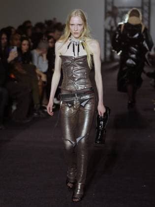 PFW - Ottolinger Runway A model walks the runway during the Ottolinger Womenswear Fall Winter 2025-2026 show as part of Paris Fashion Week at 13 rue de Santeuil on March 09, 2025 in Paris, France. Photo by Alain-gil Gonzalez ABACAPRESS.COM Paris France  Copyright: xGonzalezxAlain-Gil ABACAx