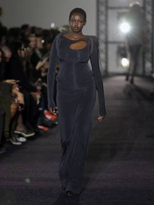 PFW - Ottolinger Runway A model walks the runway during the Ottolinger Womenswear Fall Winter 2025-2026 show as part of Paris Fashion Week at 13 rue de Santeuil on March 09, 2025 in Paris, France. Photo by Alain-gil Gonzalez ABACAPRESS.COM Paris France  Copyright: xGonzalezxAlain-Gil ABACAx