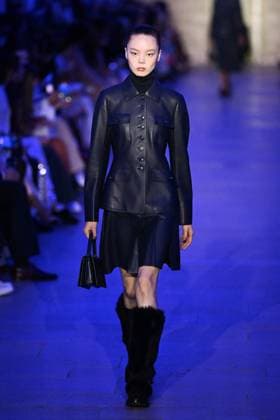 PFW Akris Runway A model walks the runway during the Akris Womenswear Fall Winter 2025-2026 show as part of Paris Fashion Week in Paris, France on March 09, 2025. Photo by Aurore Marechal ABACAPRESS.COM Paris France  Copyright: xMarechalxAurore ABACAx