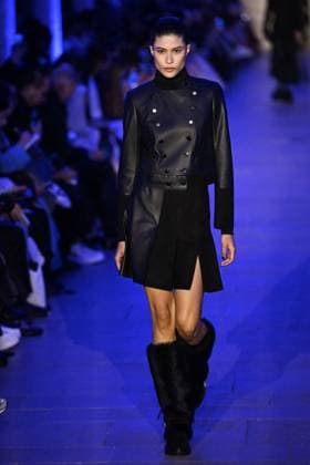 PFW Akris Runway A model walks the runway during the Akris Womenswear Fall Winter 2025-2026 show as part of Paris Fashion Week in Paris, France on March 09, 2025. Photo by Aurore Marechal ABACAPRESS.COM Paris France  Copyright: xMarechalxAurore ABACAx